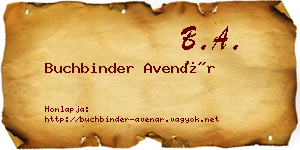 Buchbinder Avenár névjegykártya